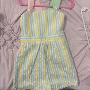 The Beaufort Bonnet Company Pastel Striped Romper